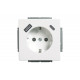 20 EUCB2USBAC-84 USB-Steckdosen-Einsatz SCHUKO® Safety+ mit USB A / C studioweiß - 63x63