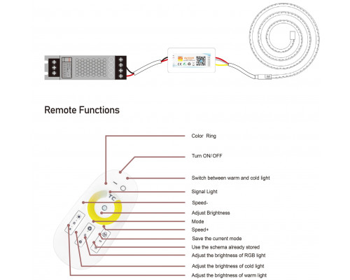 Диммер CCT PROLUM Wi-Fi; TUYA; TOUCH; 18A; Series: HomeLink