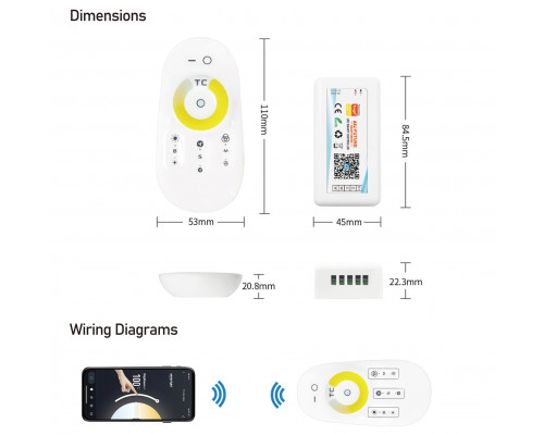 Диммер CCT PROLUM Wi-Fi; TUYA; TOUCH; 18A; Series: HomeLink