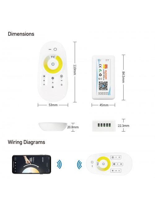 Диммер CCT PROLUM Wi-Fi; TUYA; TOUCH; 18A; Series: HomeLink