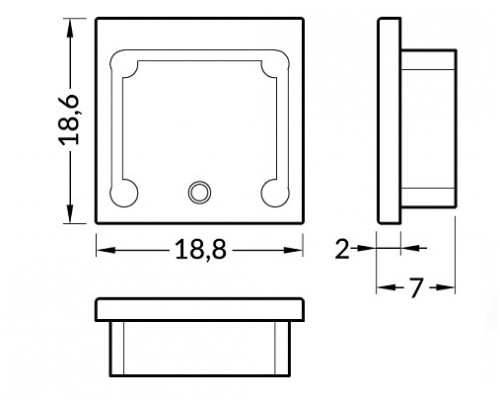 Element capat profil LED Smart16 -set 2buc