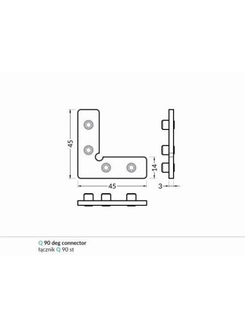 Element imbinare 90 grade profil LED Frame14