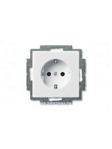 Розетка с/з с защитными шторками (безвинтовой зажим), цвет Белый, ABB Basic 55