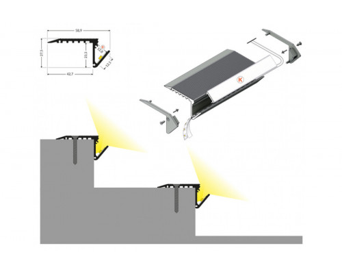 profil LED UP-BOLD12 K 4050 anod.