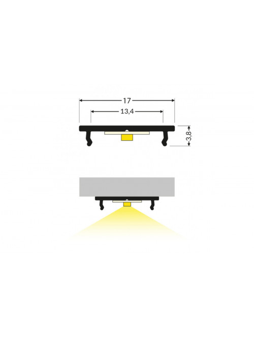 профиль LED FIX12 1000 сырой алюминий