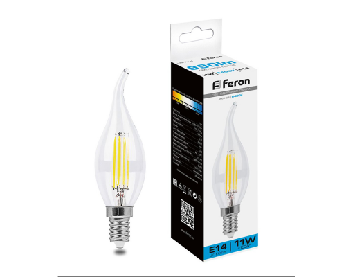 FN LB-714, C37, E-14, 11W/6400K свеча на ветру
