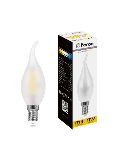 FN LB-74, C37, E-14, 9W/2700K свеча на ветру мат