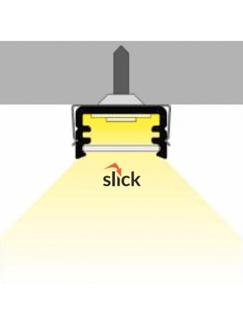 Profil LED aparent SLIM 8, aluminiu neanodizat, lungime 2m