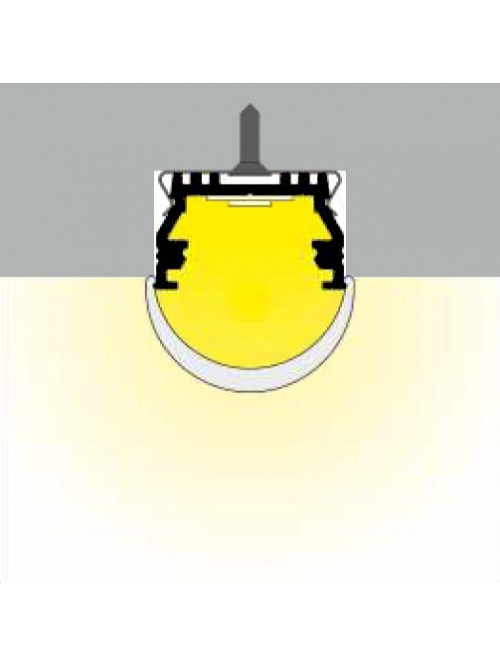 Profil LED aparent UNI 12, aluminiu neanodizat, lungime 2m