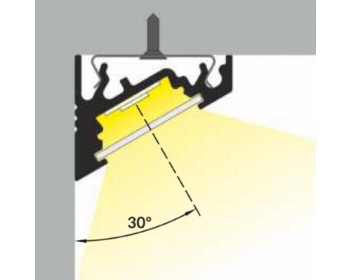 Profil LED de colț CORNER 10, negru anodizat, lungime 2m