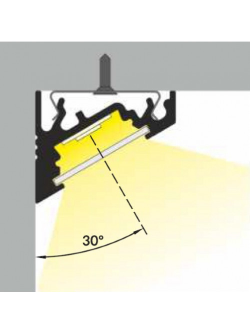Profil LED de colț CORNER 10, negru anodizat, lungime 2m