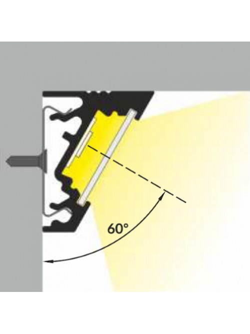 Profil LED de colț CORNER 10, negru anodizat, lungime 2m