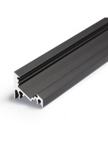 Profil LED de colț CORNER 10, negru anodizat, lungime 2m