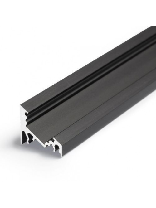 Profil LED de colț CORNER 10, negru anodizat, lungime 2m