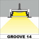 Profil LED încastrat GROOVE14, aluminiu neanodizat, lungime 2m