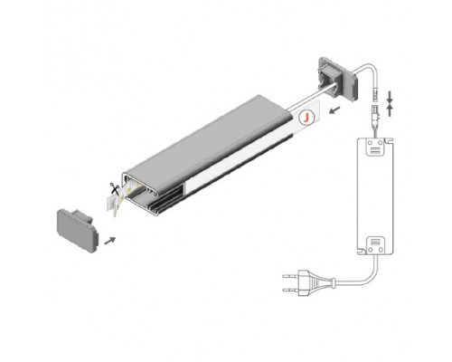 Profil LED pentru sticlă MIKRO-LINE 12, aluminiu anodizat, lungime 2m