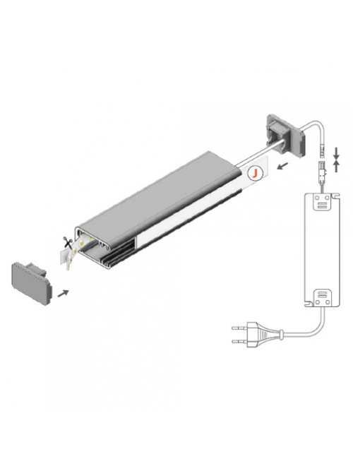 Profil LED pentru sticlă MIKRO-LINE 12, aluminiu anodizat, lungime 2m