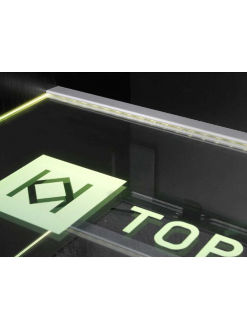 Profil LED pentru sticlă MIKRO-LINE 12, aluminiu anodizat, lungime 2m