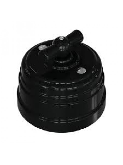 INTRERUPATOR DUBLU 10A RETRO NEGRU VINTAGE PLASTIC