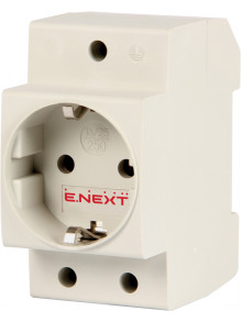 Розетка на DIN-рейку e.socket.pro.din.tms, 230 В, с з/к