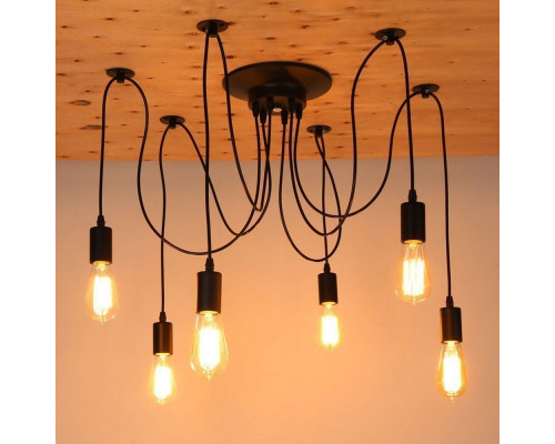 ЛЮСТРА PAUC SPIDER LOFT 8 РОЗЕТОК 1,8 М E27 МЕТАЛЛ ПВХ