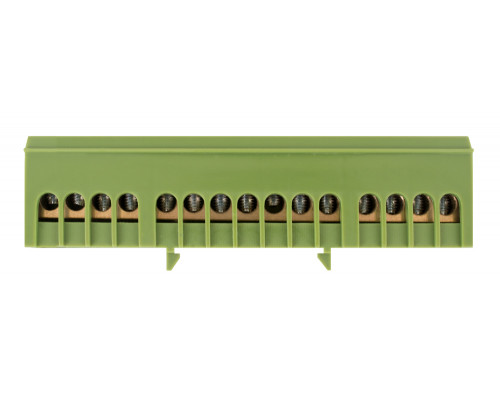Шина нулевая e.bsi.pro.1.15 на DIN-рейку в изолированном корпусе зелёная