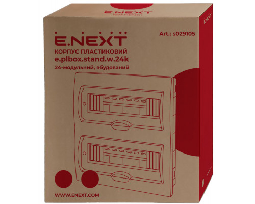 Корпус пластиковый 24-модульный e.plbox.stand.w.24k, встроенный