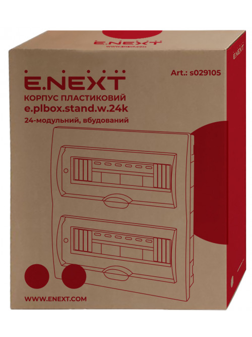 Корпус пластиковый 24-модульный e.plbox.stand.w.24k, встроенный