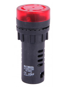 Арматура светозвукосигнальная аварийная e.ad22.230.buzzer.red Ø22мм 230В АС красная