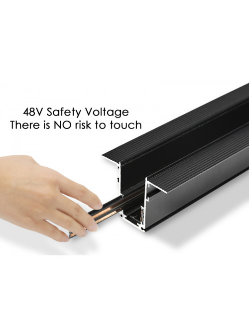 TRANSFORMATOR INCASTRAT TRACK MAGNETIC 200W 220V-48V NEGRU MONDO LUCE