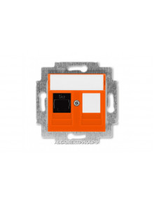 Розетка информационная ABB Levit RJ45 категория 5e и заглушка оранжевый