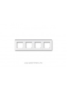 Рамка ABB Levit 4 поста белый / дымчатый чёрный