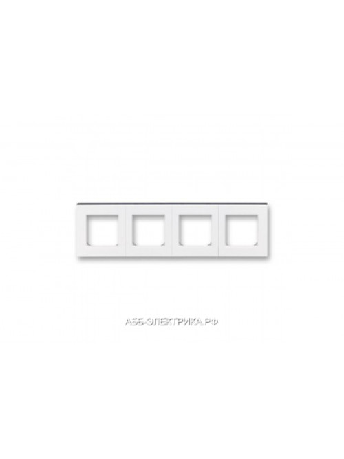 Рамка ABB Levit 4 поста белый / дымчатый чёрный