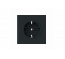 SCHUKO® socket insert Without imprint Safety Shutter Protective contact (SCHUKO) black matt  - Busch-art linear