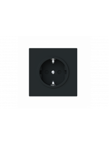 SCHUKO® socket insert Without imprint Safety Shutter Protective contact (SCHUKO) black matt  - Busch-art linear