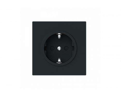 SCHUKO® socket insert Without imprint Safety Shutter Protective contact (SCHUKO) black matt  - Busch-art linear