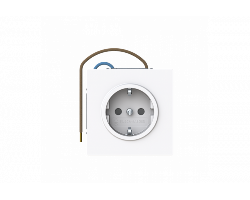 Busch-steplight SCHUKO® socket insert Without imprint Safety Shutter Protective contact (SCHUKO) withNight light; LED /White studio white  - Busch-art linear