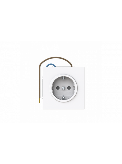 Busch-steplight SCHUKO® socket insert Without imprint Safety Shutter Protective contact (SCHUKO) withNight light; LED /White studio white  - Busch-art linear