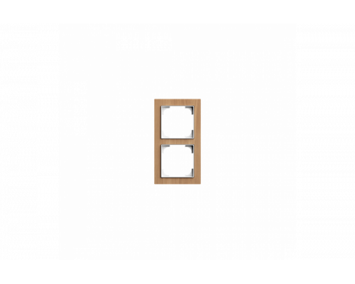 Cover frame 2gang wood oak - Busch-art linear