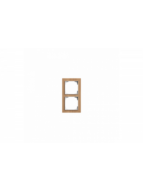 Cover frame 2gang wood oak - Busch-art linear
