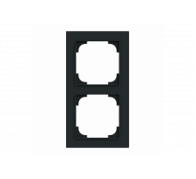 Cover frame 2gang black matt - Busch-art linear