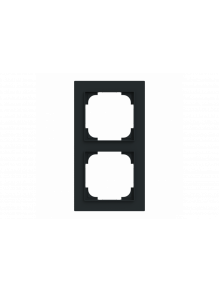 Cover frame 2gang black matt - Busch-art linear