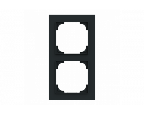 Cover frame 2gang black matt - Busch-art linear