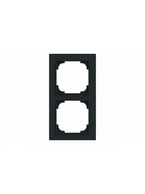 Cover frame 2gang black matt - Busch-art linear