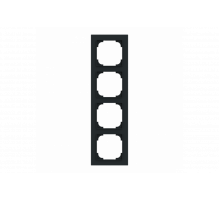 Cover frame 4gang black matt - Busch-art linear