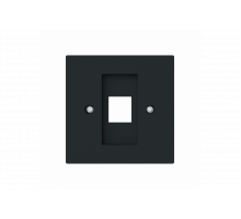 Cover plate Modular Jack 1 gang black matt - Busch-art linear