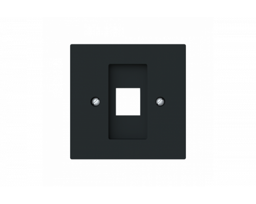 Cover plate Modular Jack 1 gang black matt - Busch-art linear