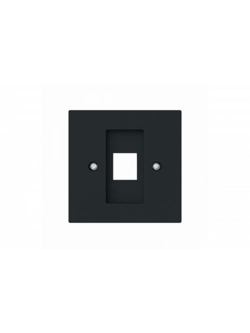Cover plate Modular Jack 1 gang black matt - Busch-art linear