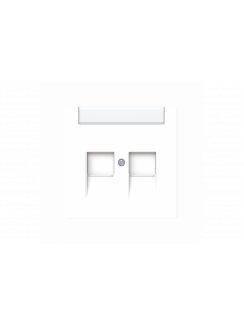 Cover plate with labelling field Modular Jack 2 gang studio white matt - Busch-art linear