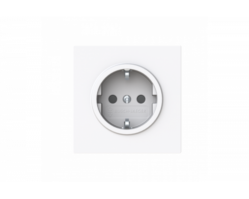 Socket insert Without imprint Safety Shutter Protective contact (SCHUKO) studio white  - Busch-art linear